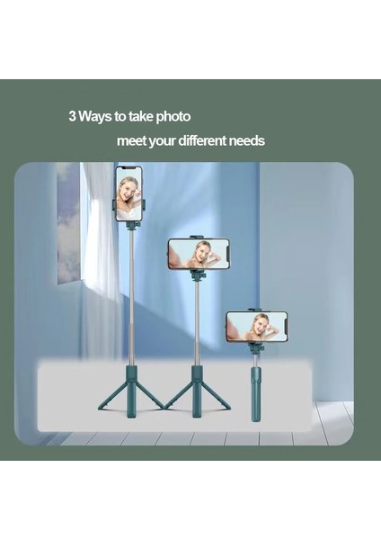 R1 Beyaz Işık Yok 2pcs Selfie Çubuğu Tripod Kablosuz Bluetooth Uzaktan Kumanda Teleskopik Katlanabilir Uzatılabilir Dolgu Işığı 360° Döndürülebilir Telefon Tutucu (Yurt Dışından)