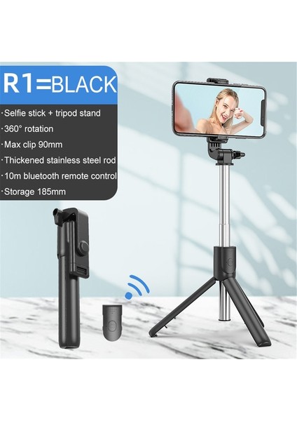 Siyah Dolgu Işığı Yok Yenı Bluetooth Kablosuz Selfie Çubuğu Mini Tripod Uzatılabilir Monopod Dolgu Işığı ile Ios Android Telefon Standı Tutucu Için Uzaktan (Yurt Dışından)