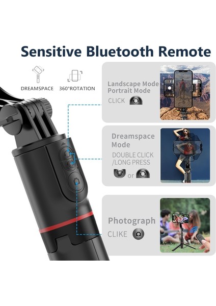 L19 Selfie Çubuğu L19 Gimbal Sabitleyici Alüminyum Çubuk ile Otomatik Denge Teleskopik Selfie Çubuğu Video Sabit Çekim Tripod Telefon Akıllı Telefon Için (Yurt Dışından)