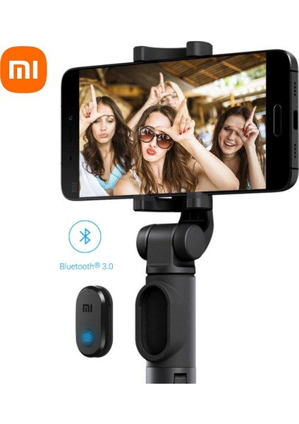 Siyah Xiaomi Bluetooth Tripod Selfie Çubuğu Taşınabilir Teleskopik Telefon Tutucu 360° Dönebilen Bağımsız Uzaktan Kumanda Autodyne (Yurt Dışından) modelleri