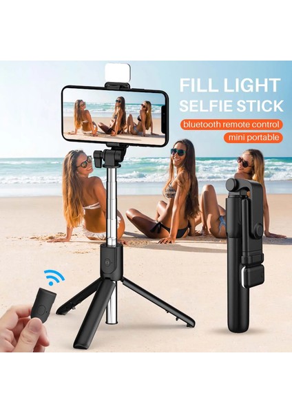 R1 Pembe Bluetooth Selfie Sopa Cep Telefonu Tutucu Geri Çekilebilir Taşınabilir Çok Fonksiyonlu Mini Tripod Kablosuz Uzaktan Deklanşör (Yurt Dışından) fiyatları
