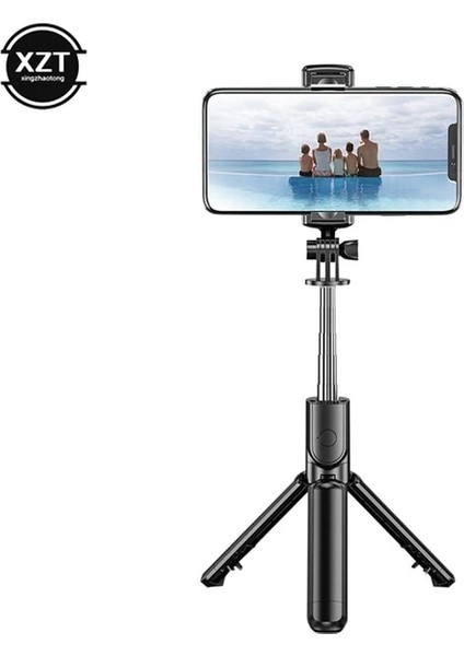 Siyah Uzatılabilir Kablosuz Selfie Çubuğu Monopod Tripod Huawei Xiaomi iPhone Gopro Spor Eylem Için Bluetooth Uyumlu Selfie Çubuğu (Yurt Dışından)