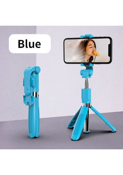 Mavi Pınzheng Bluetooth Özçekim Çubuğu Tripod Uzaktan Kumanda ile Katlanabilir Monopod Xiaomi iPhone Akıllı Telefonlar Için Kablosuz Özçekim Çubuğu (Yurt Dışından)