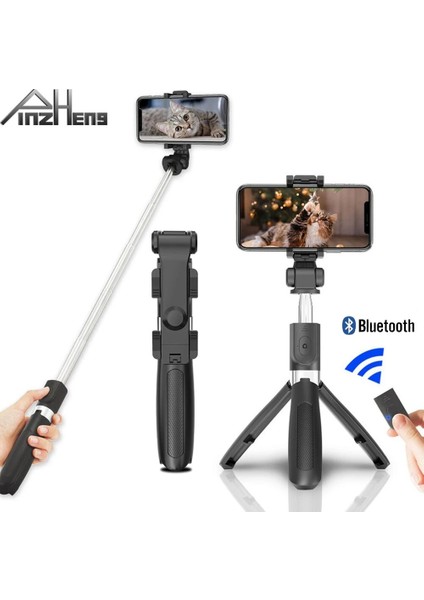 Mavi Pınzheng Bluetooth Özçekim Çubuğu Tripod Uzaktan Kumanda ile Katlanabilir Monopod Xiaomi iPhone Akıllı Telefonlar Için Kablosuz Özçekim Çubuğu (Yurt Dışından)