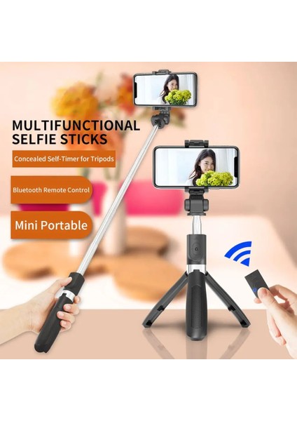 Mavi Pınzheng Bluetooth Özçekim Çubuğu Tripod Uzaktan Kumanda ile Katlanabilir Monopod Xiaomi iPhone Akıllı Telefonlar Için Kablosuz Özçekim Çubuğu (Yurt Dışından)