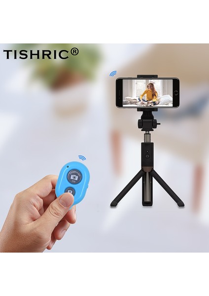 TSR307-YELLOW Tıshrıc Kablosuz Bluetooth Telefon Zamanlayıcı Tripod iPhone Xiaomi Selfie Sopa Kablosuz Uzaktan Kumanda Deklanşör (Yurt Dışından) indirimleri