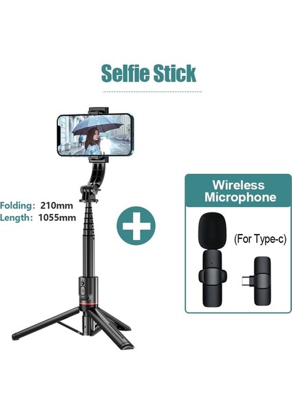 Mikrofon(Ty-C) Işık Yok Fgclsy Yeni 2022 Bluetooth Kablosuz Selfie Çubuğu Uzaktan Kumanda Deklanşörü Dolgu Işığı ile Fotoğraf Çekme Tripod Canlı Yayın Standı (Yurt Dışından)