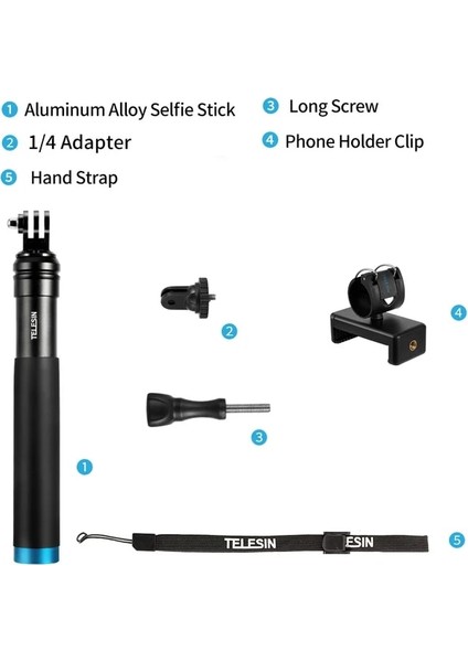 Kameralı Telefon Için Telesın Uzatılabilir El Selfie Sopa Alüminyum Alaşımlı Teleskop Direği Gopro Hero Için 11 10 9 8 7 INSTA360 Djı Osmo Action 2 3 (Yurt Dışından)