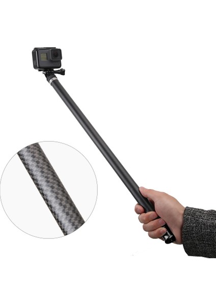 Telesın 106 "selfie Sopa Karbon Fiber Uzatılabilir El Monopod Gopro Hero 10 9 8 7 6 5 Gopro Max Osmo Eylem INSTA360 (Yurt Dışından)