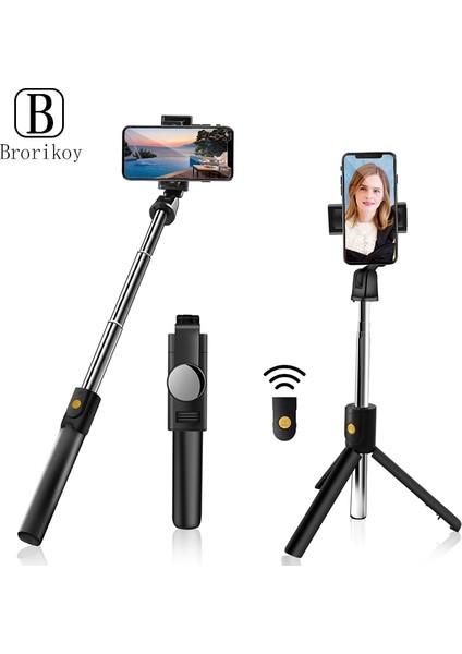 Beyaz 3in1 Kablosuz Bluetooth Selfie Sopa Katlanabilir Mini Tripod Dolgu Işığı Deklanşör Uzaktan Kumanda Ios Android iPhone 11 Xs Xr (Yurt Dışından) fiyatları
