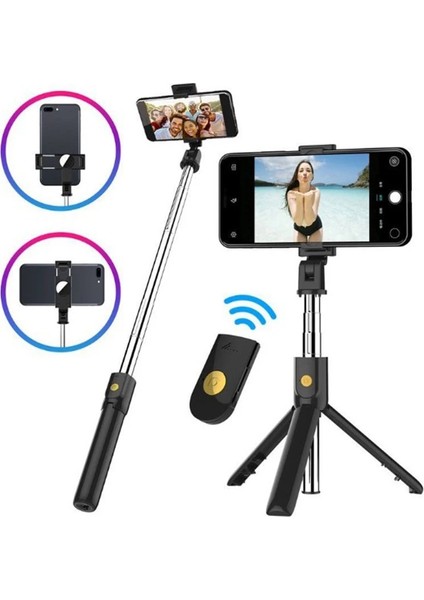 Beyaz 3in1 Kablosuz Bluetooth Selfie Sopa Katlanabilir Mini Tripod Dolgu Işığı Deklanşör Uzaktan Kumanda Ios Android iPhone 11 Xs Xr (Yurt Dışından) fırsatları
