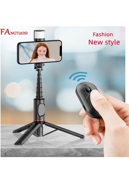 Siyah Ekle Ty-C Fangtuosı 2023 Yenı Taşınabilir Kablosuz Bluetooth Telefon Selfie Çubuğu Tripod Dolgu Işığı ile Bluetooth Deklanşör iphone Huawei Için (Yurt Dışından) fiyatları