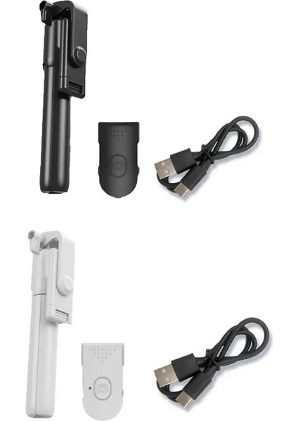 Beyaz Pratik Selfie Tripod Yaygın Uyumlu Katlanabilir Tasarım Kaymaz Ped Selfie Çubuğu Cep Telefonu Aksesuarları (Yurt Dışından)