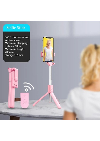 Beyaz Pratik Selfie Tripod Yaygın Uyumlu Katlanabilir Tasarım Kaymaz Ped Selfie Çubuğu Cep Telefonu Aksesuarları (Yurt Dışından)