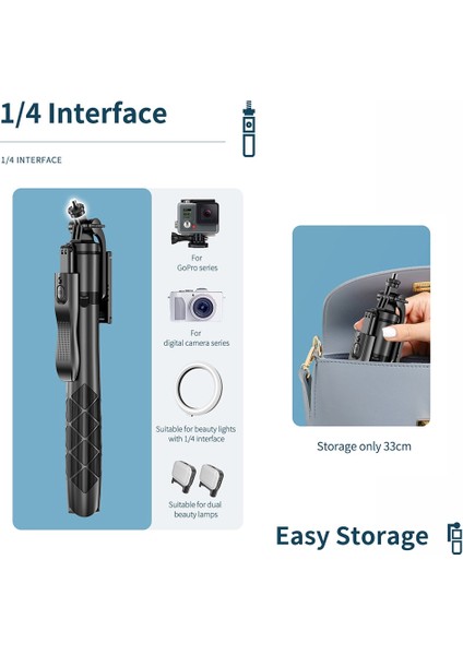 Tek Işık L16 1.53 M Kablosuz Selfie Çubuğu Tripod Gopro Eylem Kamera Akıllı Telefonlar Için Katlanabilir Standı Denge Sabit Çekim Canlı Yayın (Yurt Dışından) fırsatları
