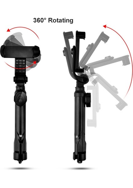 Pembe Işık Yok Tripod LED Işık Selfie Çubuklu Telefon Tutucu Standı Mobil Cep Akıllı Telefon Bluetooth Monopod Teleskopik Katlanabilir Monope (Yurt Dışından)