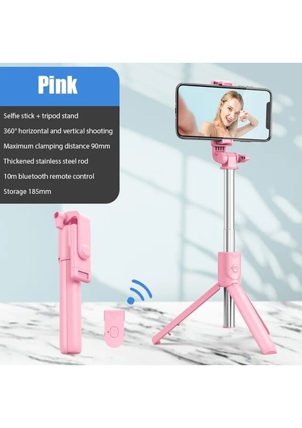 004 Kablosuz Bluetooth Selfie Sopa Katlanabilir Mini Tripod Uzatılabilir Monopod Deklanşör Uzaktan Kumanda Ios Android Akıllı Telefon Seyahat (Yurt Dışından)