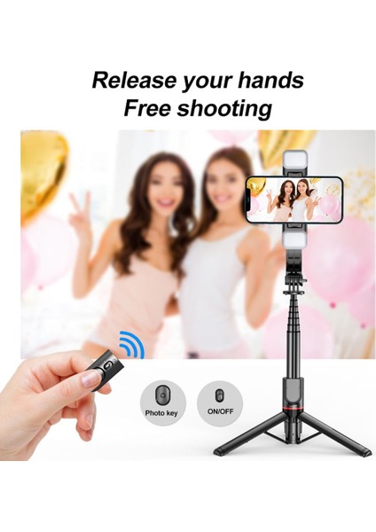 S03 Işık Yok Yükseltilmiş Tripod Selfie Çubuğu, 2 Dolgu Işığı ile 1130MM Telefon Tripod'u, Android Ios Akıllı Telefon Için Uzaktan Deklanşörlü (Yurt Dışından) fırsatları