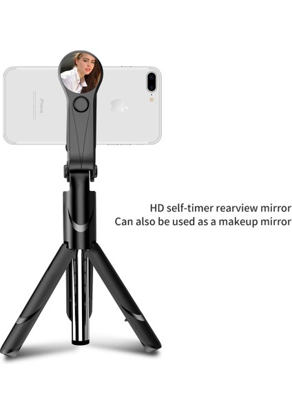 Yeşil Evrensel Bluetooth Selfie Çubuğu Aynalı Kablosuz Mini Tripod Uzatılabilir Monopod iPhone Için Android Için Samsung Için (Yurt Dışından)