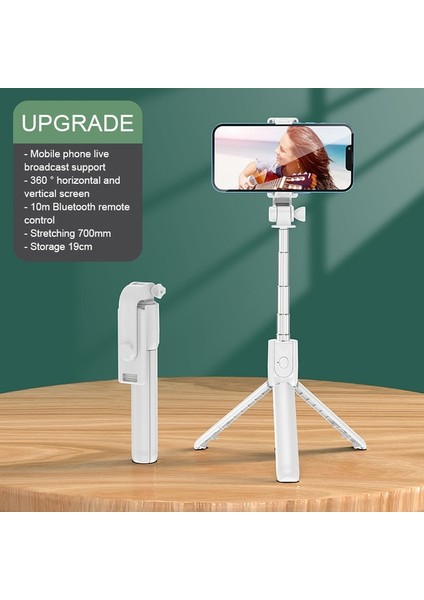 Beyaz Taşınabilir Bluetooth Selfie Sopa ile Selfie Işığı Geri Çekilebilir Cep Telefonu Tutucu Çok Fonksiyonlu Tripod Kablosuz Uzaktan Deklanşör (Yurt Dışından)