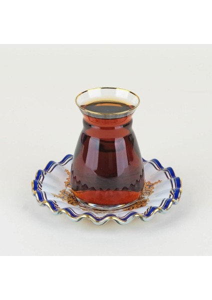 Marsel 12 Parça 6 Kişilik Altın Yaldızlı Cam Çay Takımı 81200