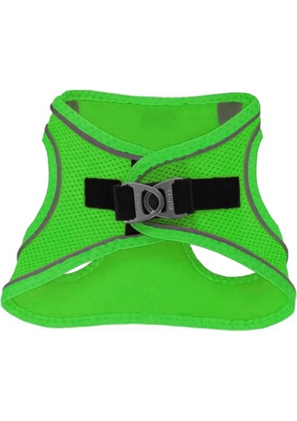 Üç Kilitli Sportif Kedi Köpek Göğüs Tasması 20-24 cm Xxx-Small Yeşil