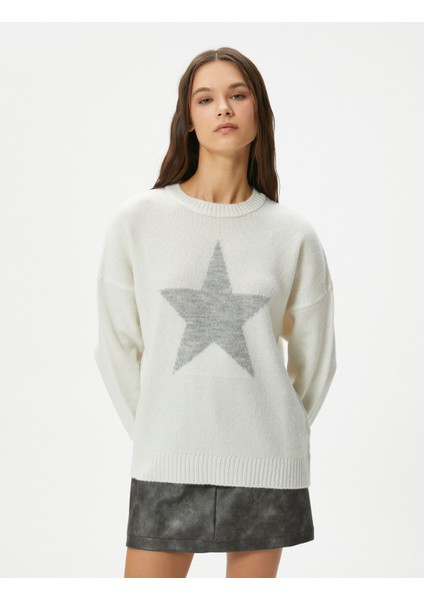 Triko Kazak Yumuşak Dokulu Yıldız Desenli Uzun Kollu modelleri