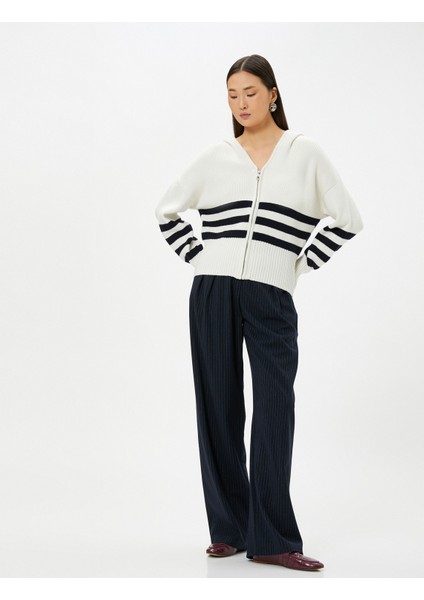 Fermuarlı Hırka Geniş Yaka Ribanalı fiyatları