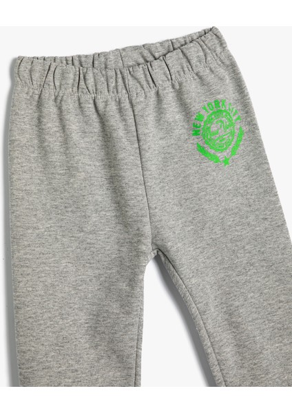 Basic Jogger Eşofman Altı Beli Lastikli Baskı Detaylı modelleri