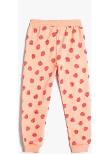 Çilek Baskılı Jogger Eşofman Altı Beli Bağlamalı Pamuklu fiyatları