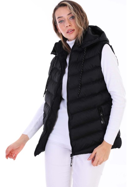 Kadın Jel Dolgulu Çıkartılabilen Fermuarlı Kapüşon Cepli Şişme Yelek fiyatları