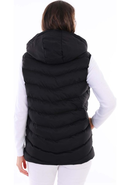 Kadın Jel Dolgulu Çıkartılabilen Fermuarlı Kapüşon Cepli Şişme Yelek indirimleri