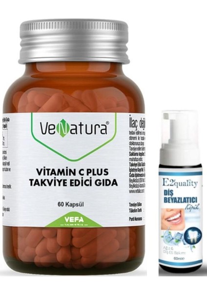 Vitamin C Plus Takviye Edici Gıda 60 Kapsül - Diş Beyazlatıcı Köpük