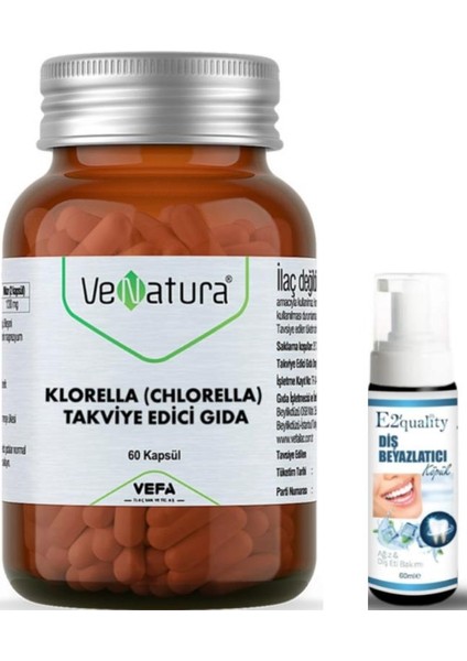 Klorella Chlorella Takviye Edici Gıda 60 Kapsül - Diş Beyazlatıcı Köpük