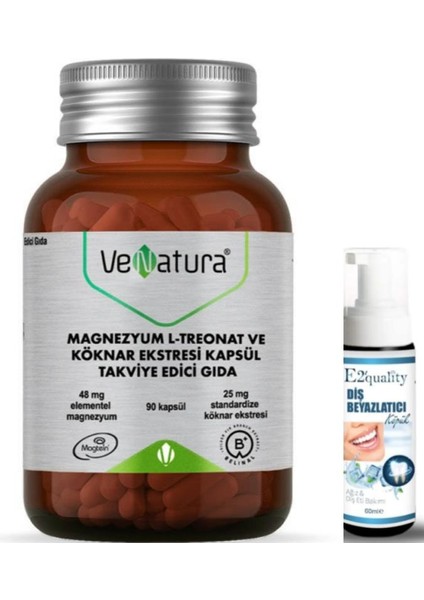 Magnezyum L-Treonat Ve Köknar Ekstresi Kapsül Takviye Edici Gıda 90 Kapsül - Diş Beyazlatıcı Köpük