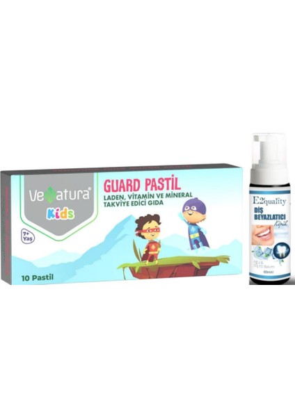 Kids Guard Pastil, Vitamin Ve Mineral Takviye Edici Gıda 10 Pastil - Diş Beyazlatıcı Köpük