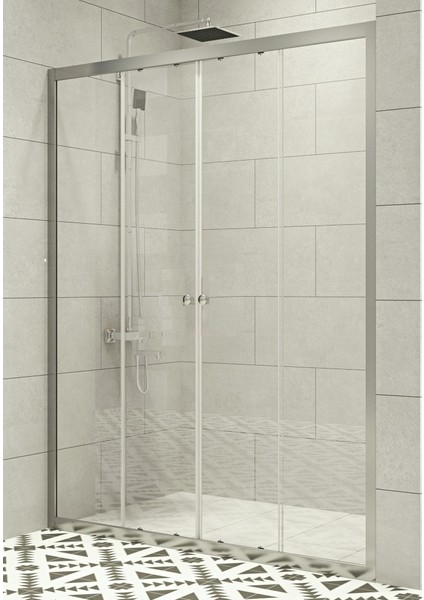 Duşakabin Ön Cephe 4mm Şeffaf Cam Yükseklik 180CM 2s/2k