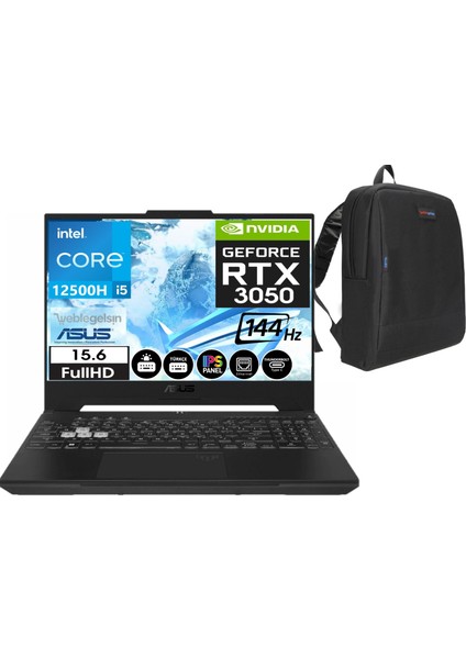 TUF15 FX507ZC4-HN210 Intel Core I5 12500H 64GB Ram 1tb SSD 4gb RTX3050 15.6 Inç 144Hz IPS Fhd WINDOWS11HOME Taşınabilir Bilgisayar FX507ZC4-HN21017+WEBLEGELSINÇANTA