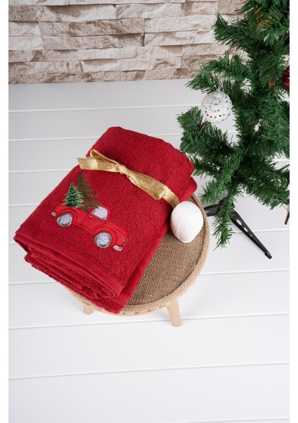 Pamuk Ikili 50X100 cm Yılbaşı Nakışlı Havlu/havlu Seti