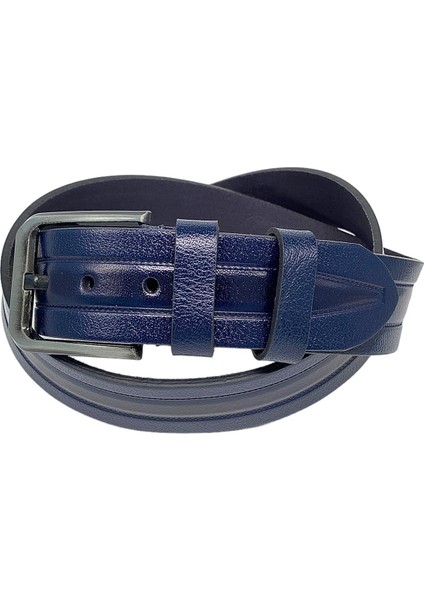 Lacivert Hakiki Deri Desenli Model 4.5 Cm.lik Spor Kot Kemer - 505-61 indirimleri