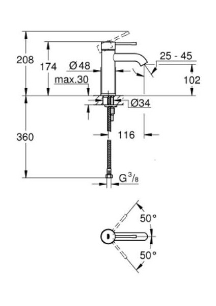 Essence Tek Kumandalı Lavabo Bataryası S-Boyut - 24172DC1 fiyatları