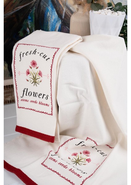 Pamuk Ikili 40X66 cm Nakışlı Desenli Yılbaşı Havlu/havlu Seti modelleri