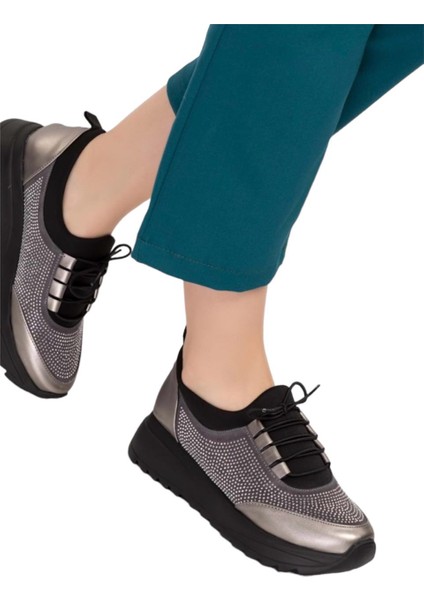 Kadın Casual Taşlı Spor Ayakkabı Füme fırsatları