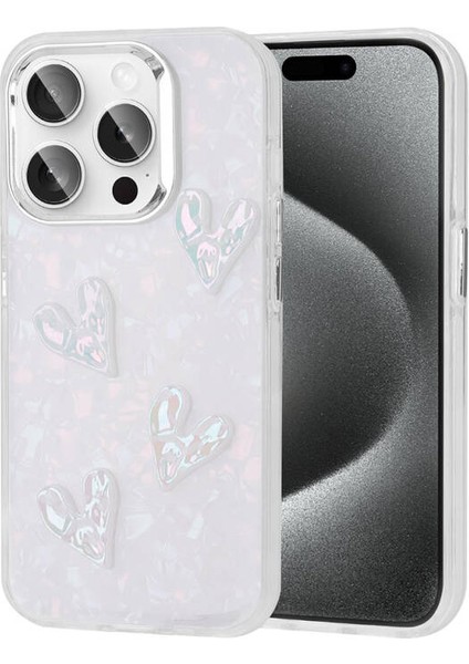 Apple iPhone 15 Pro Max Kılıf Figürler Kabartma Eralli Parlak Silikon Kırmızı