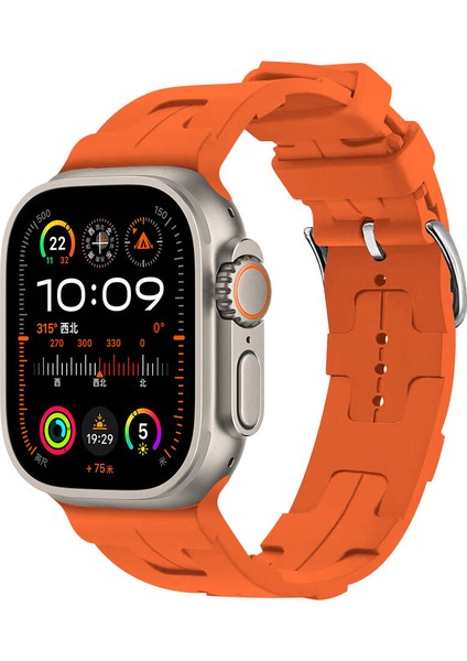 Apple Watch Series 3 4 5 44MM Kordon Katman Görünüm Spor Silikon KRD92 Turuncu fiyatları