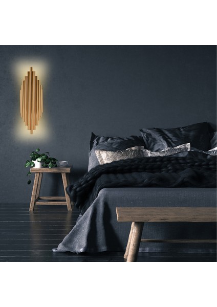 GOLD Rengi 3 Renkli Ledli Aplik Duvar Lambası Otel Salon Ev Ofis Restaurantlar Için Aplik Modelleri