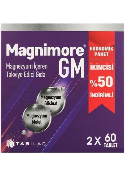 Magnimore Gm Magnezyum 2 x 60 Tablet