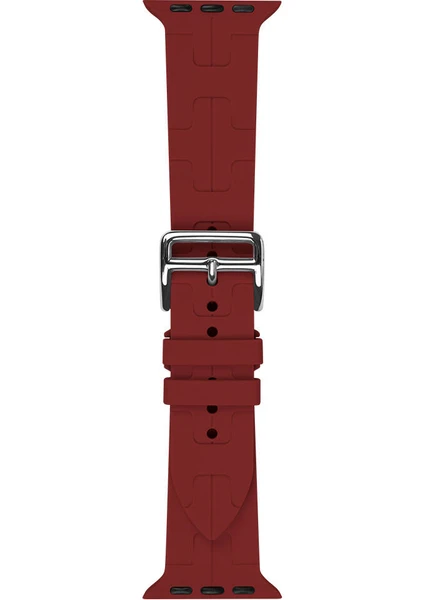 Case Street Apple Watch 7 41MM Kordon Katman Görünüm Spor Silikon KRD92 Bordo