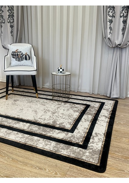 Hasır Jüt Sisal Bordürlü Görünümlü Gılımer Dekoratif Halı