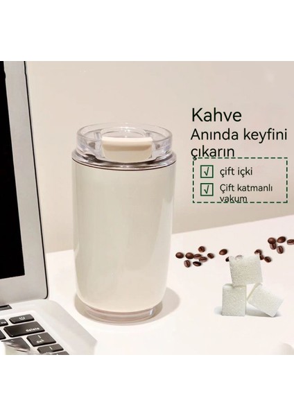 Beraberindeki Termos Bardak Süt Beyazı 350ML Yüksek Görünümlü Ofis Düşme Önleyici Çift Katmanlı Vakum (Yurt Dışından) fiyatları